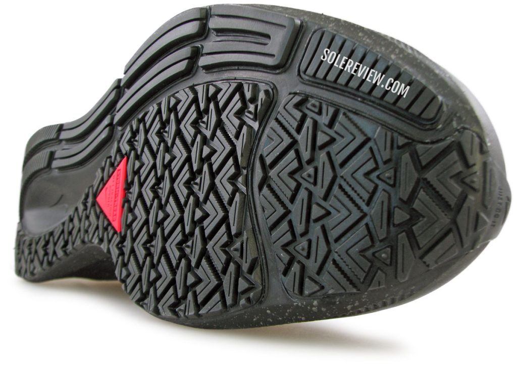 The grippy outsole of the Nike Pegasus 38 Shield.