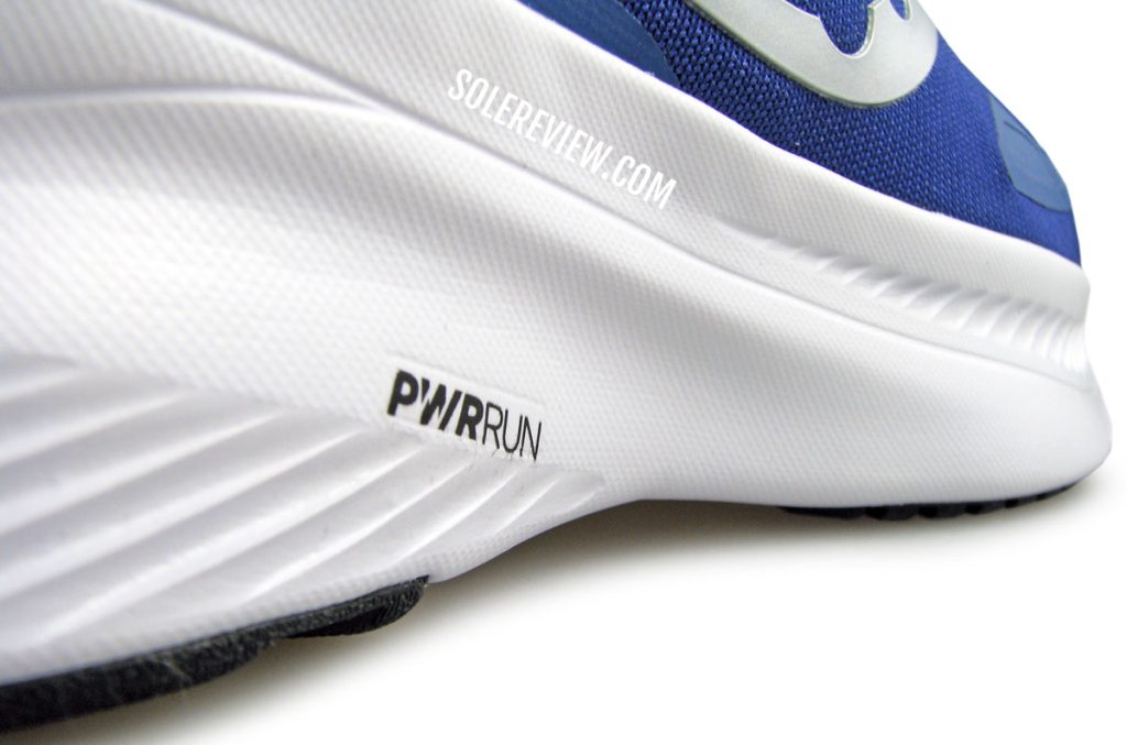 The Pwrrun midsole of the Saucony Guide 15.