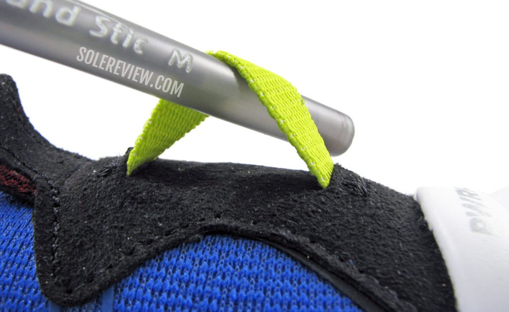 The heel elastic of the Saucony Kinvara 13.