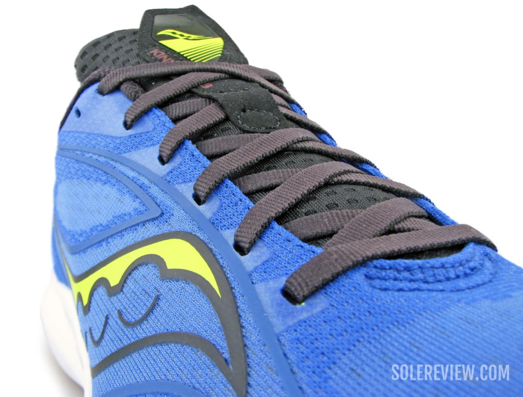 The lacing panel of the Saucony Kinvara 13.