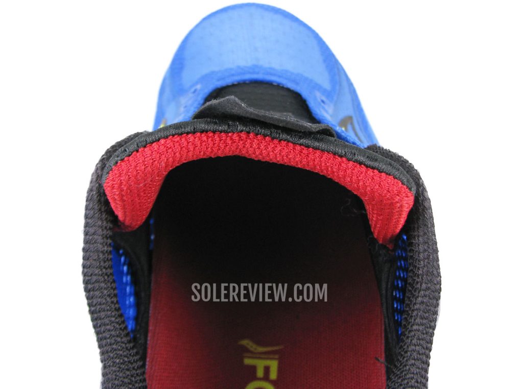 The soft tongue flap of the Saucony Kinvara 13.