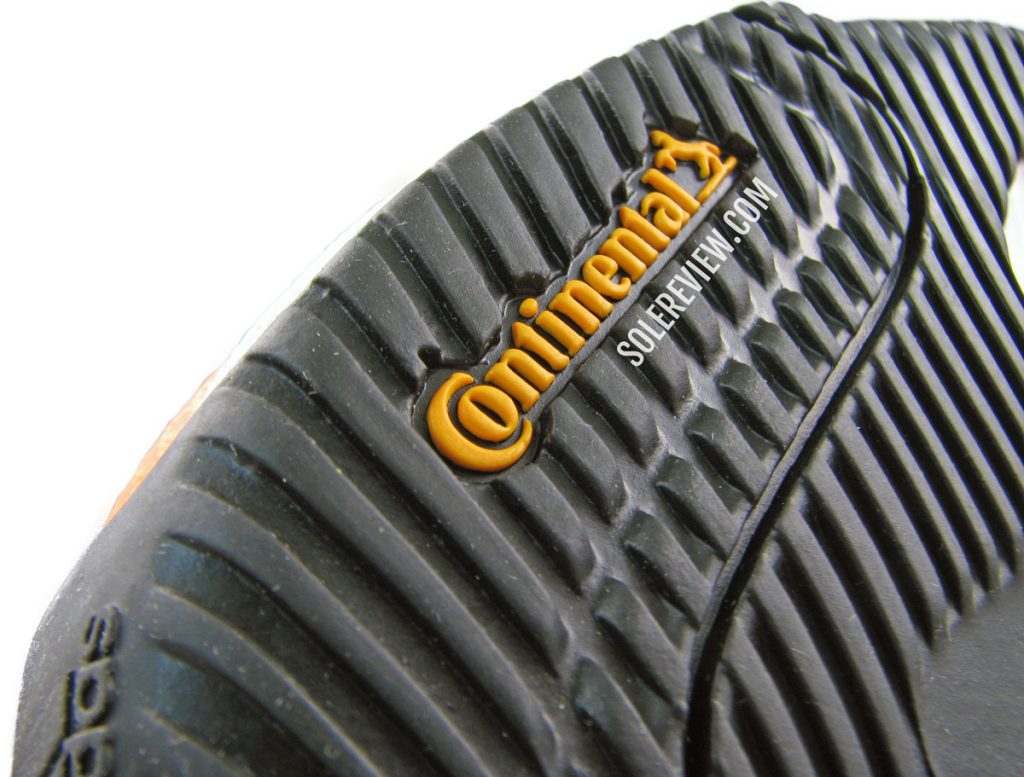 The Continental rubber outsole of the adidas Solarglide 5.