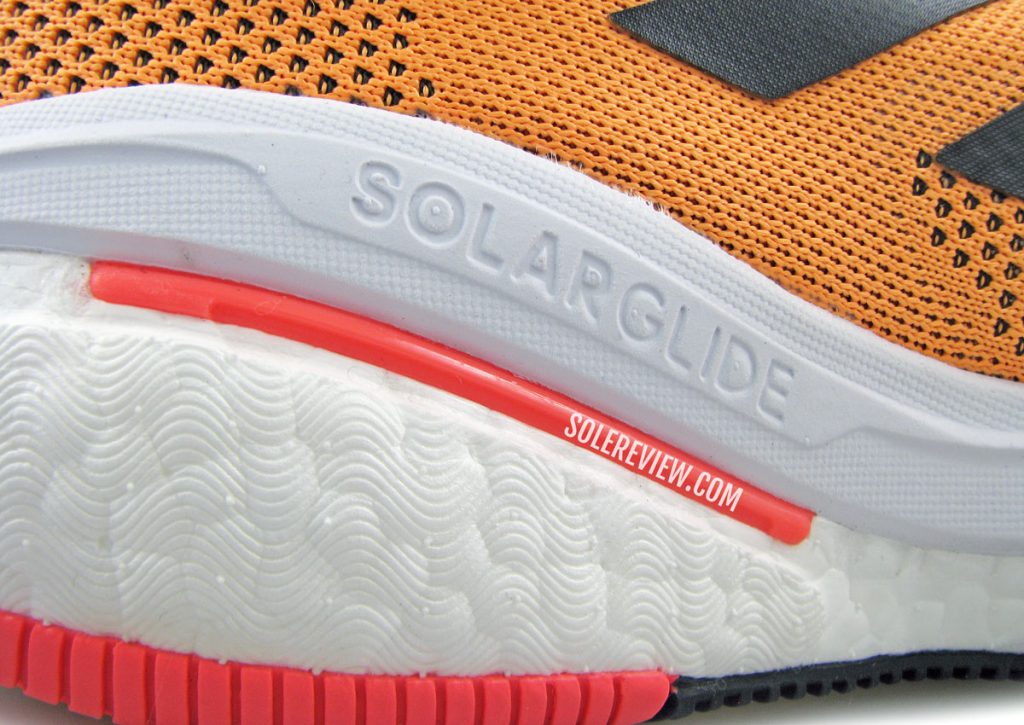 The supportive LEP shank of the adidas Solarglide 5.