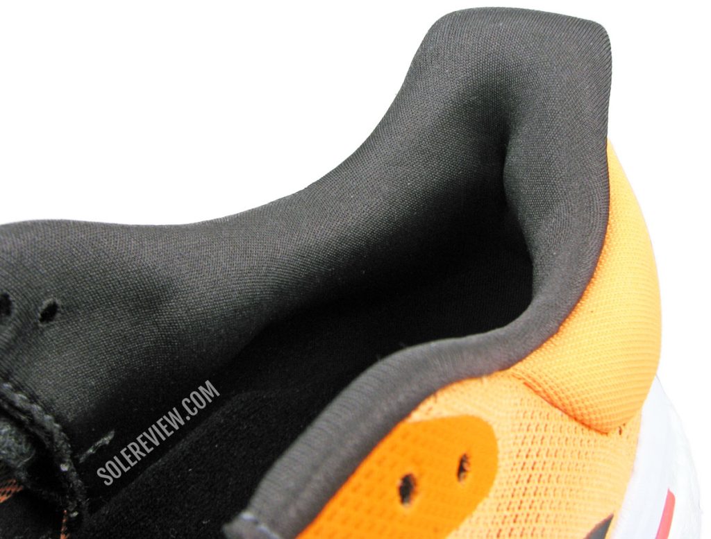 The heel collar of the adidas Solarglide 5.
