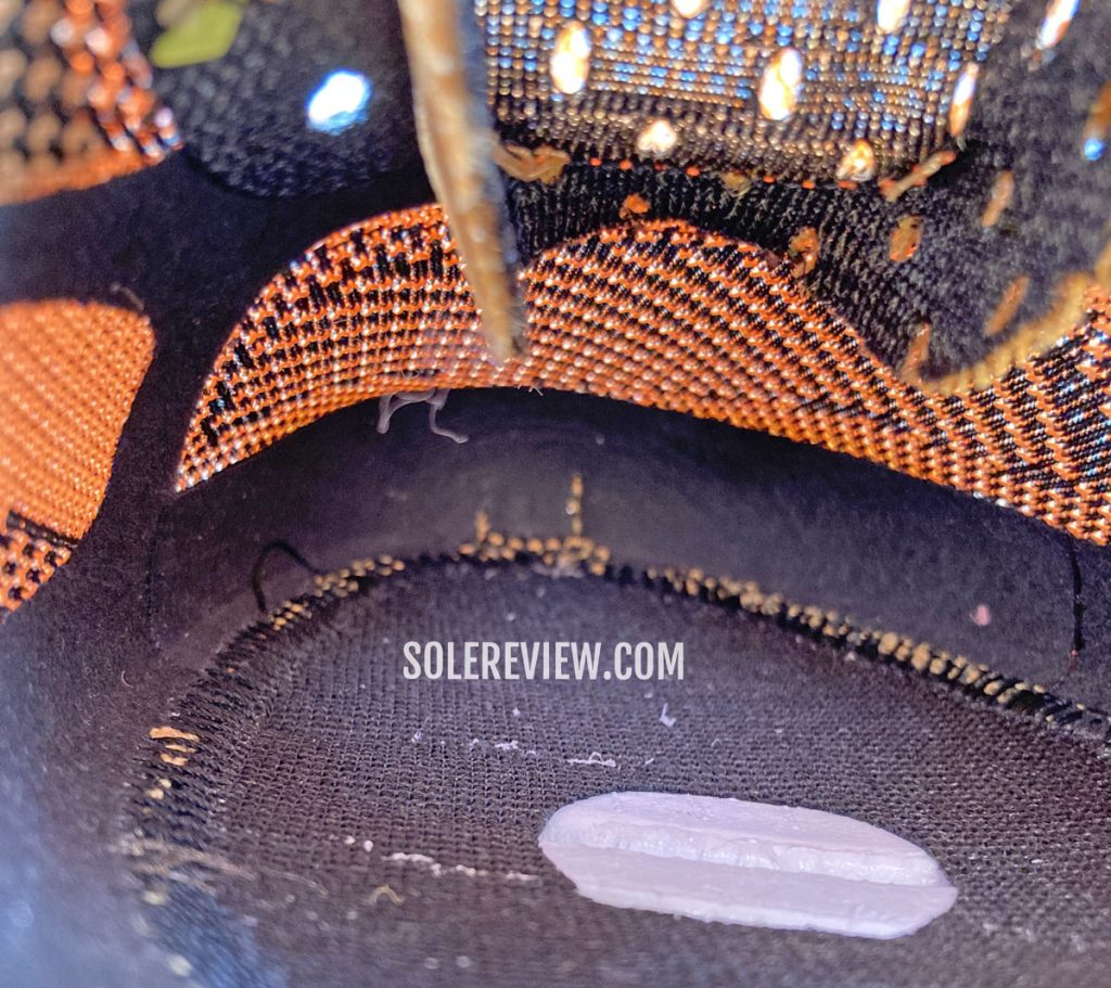 The interior toe-box of the adidas Solarglide 5.
