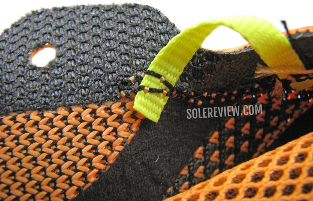 The lacing loop of the adidas Solarglide 5.