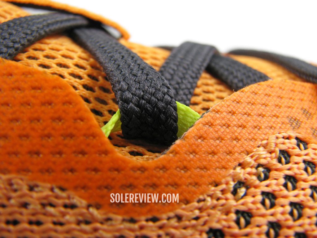The extra lacing loop of the adidas Solarglide 5.