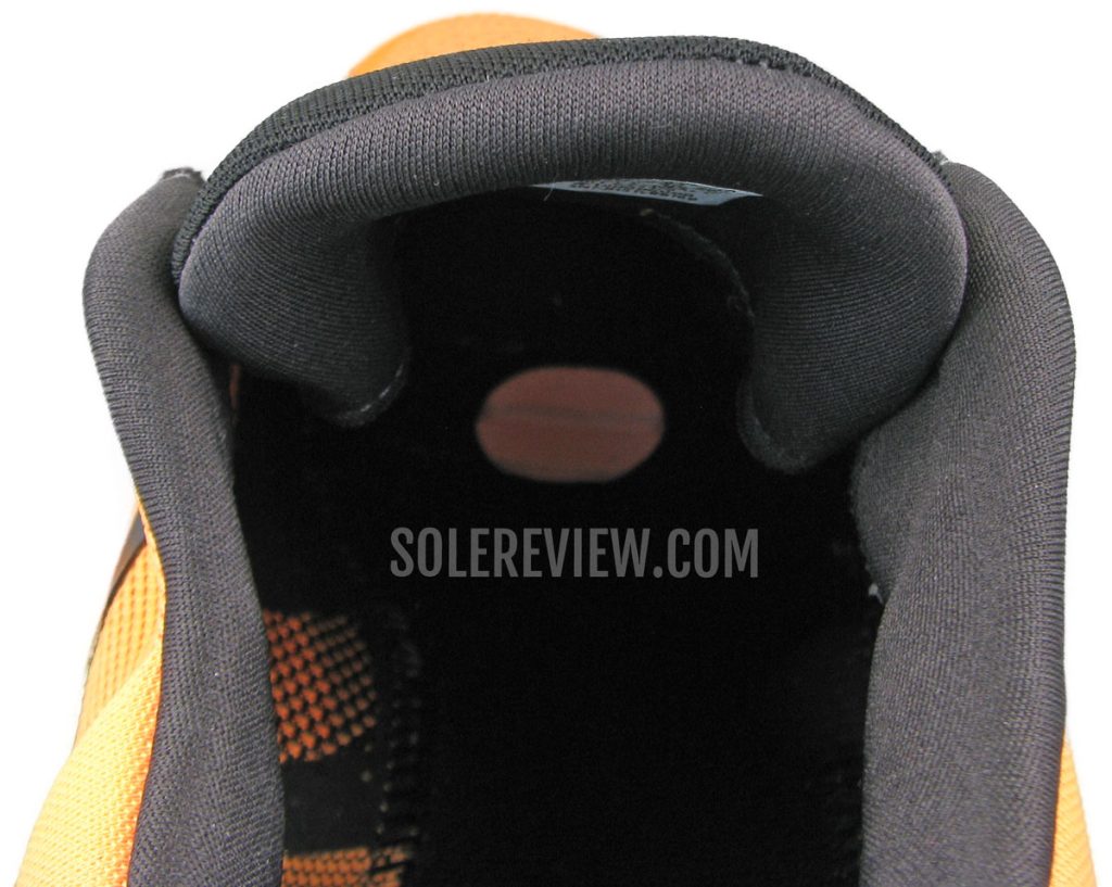 The tongue thickness of the adidas Solarglide 5.