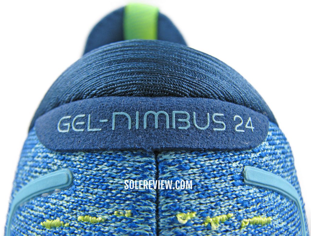 Heel detail on the Asics Gel-Nimbus 24.