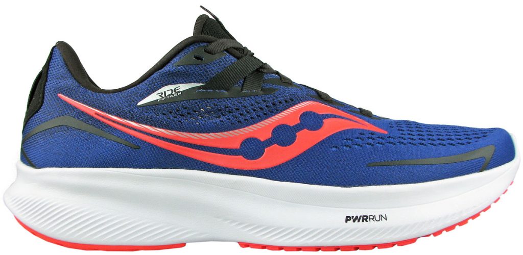 The side view of the Saucony Ride 15.