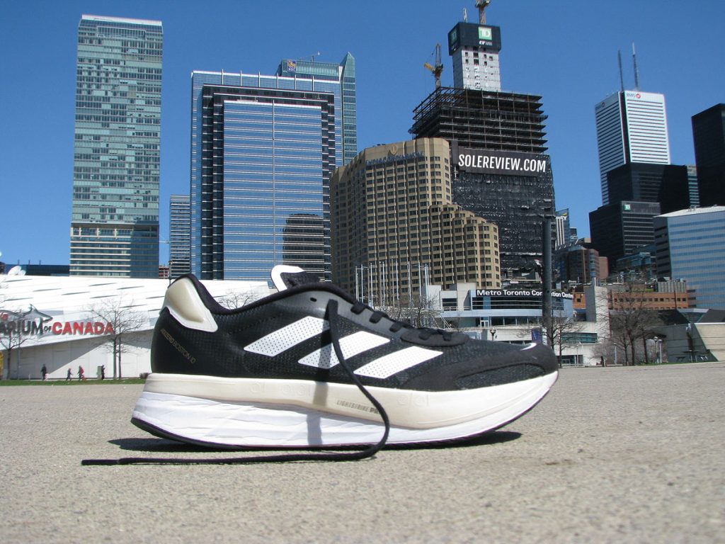 The adidas Boston 10 on the road.