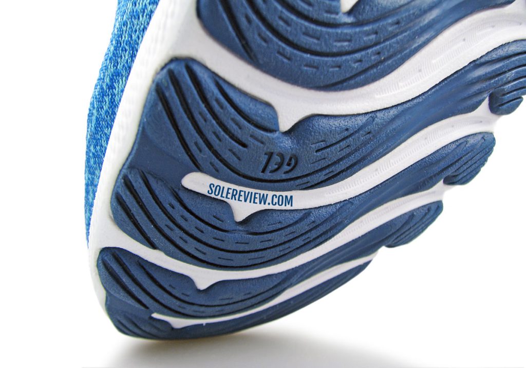 The forefoot outsole of the Asics Gel Nimbus 24.