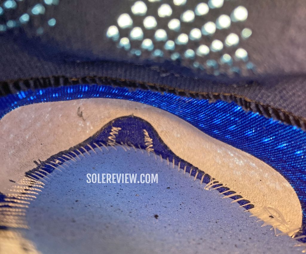 The interior toe box of the Asics Gel Nimbus 24.