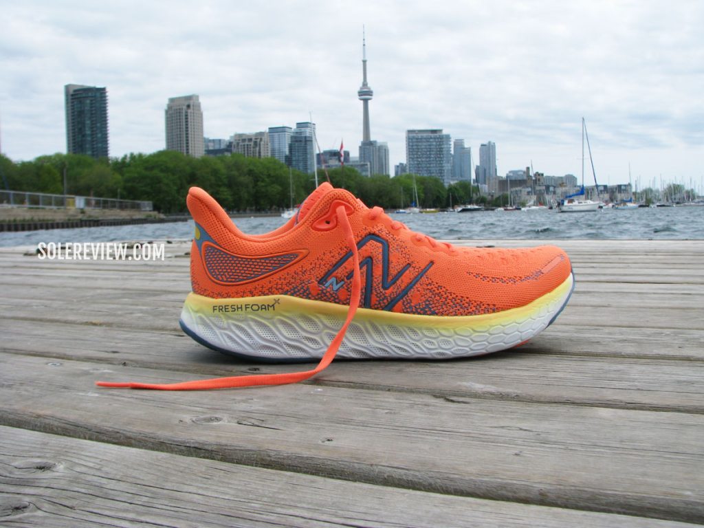 The New Balance Fresh Foam 1080 V12 on the waterfront.