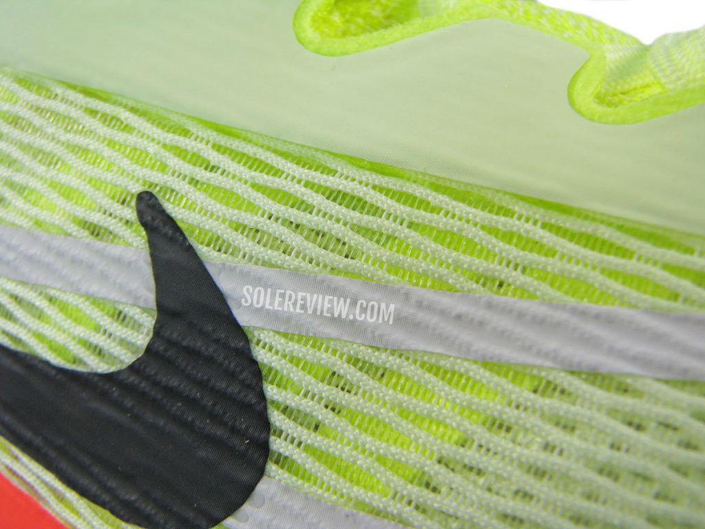 The breathable mesh of the Nike Zoom Fly 4.