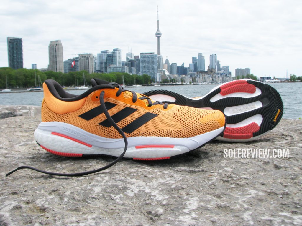 The adidas Solarglide 5 on the waterfront.