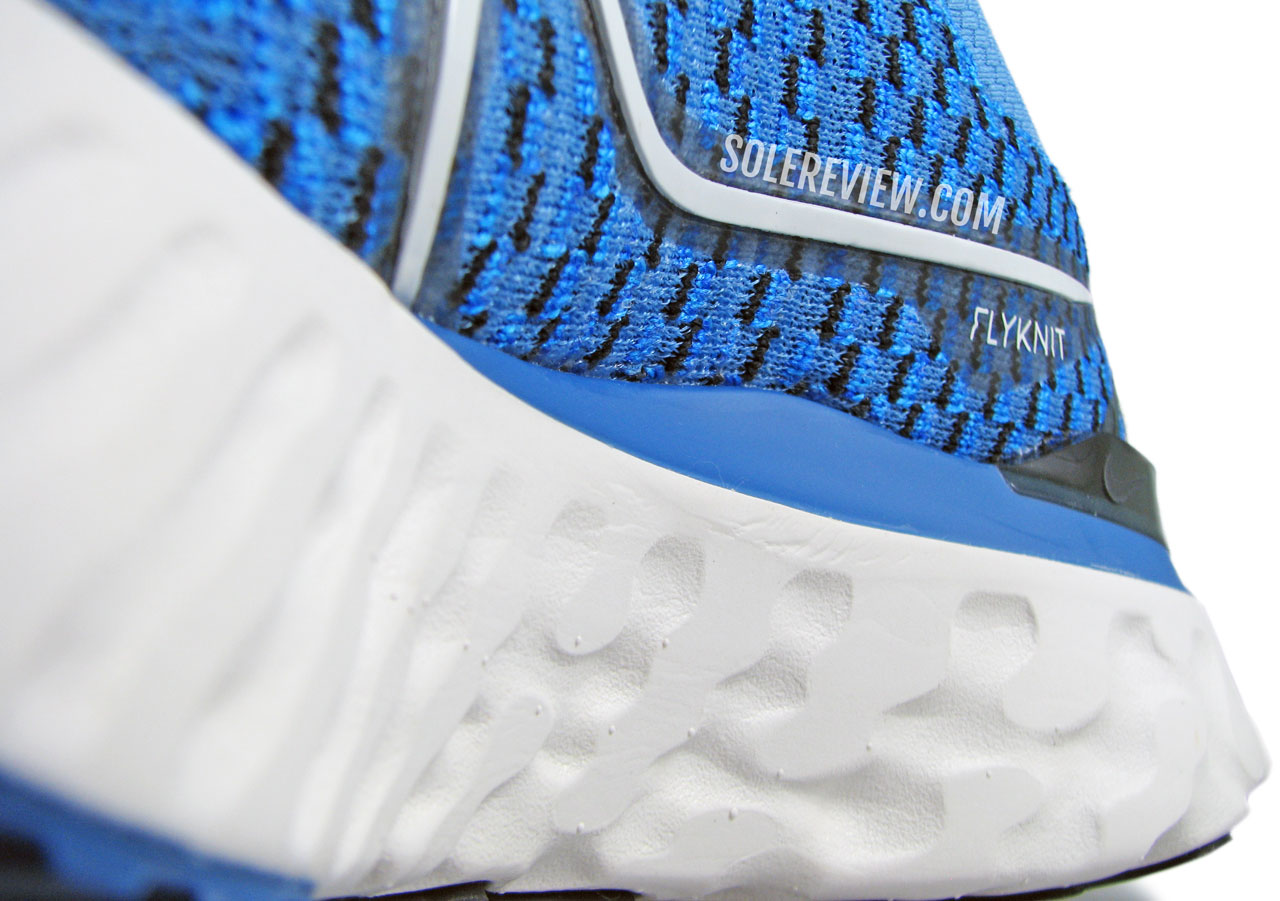 The under arch area of the Nike React Infinity Run 3 Flyknit.