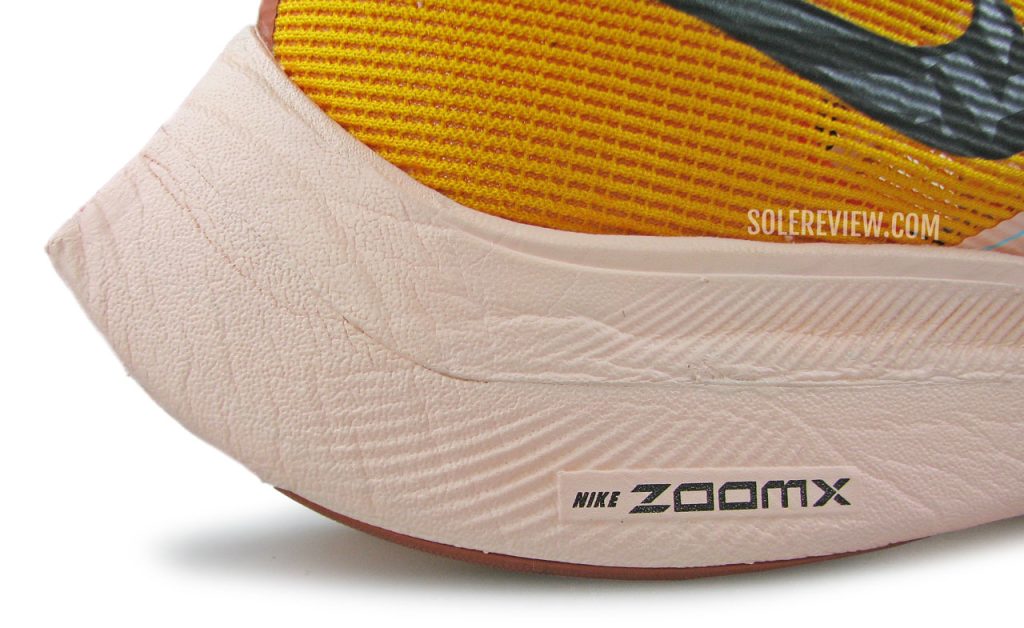 The heel bevel of the Nike Vaporfly Next% 2.