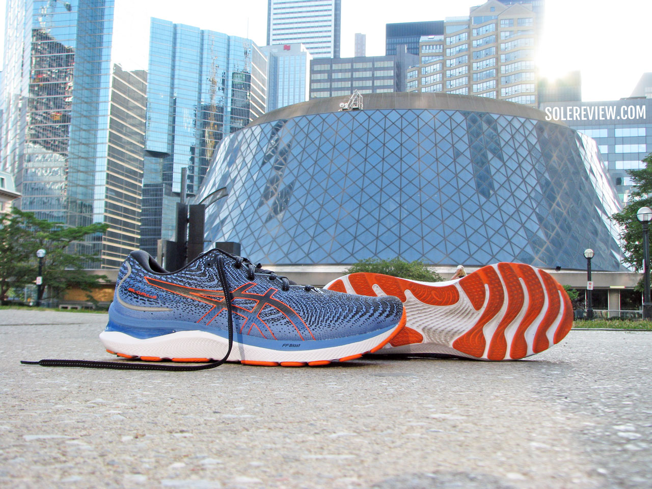 The Asics Cumulus 24 in outdoors.