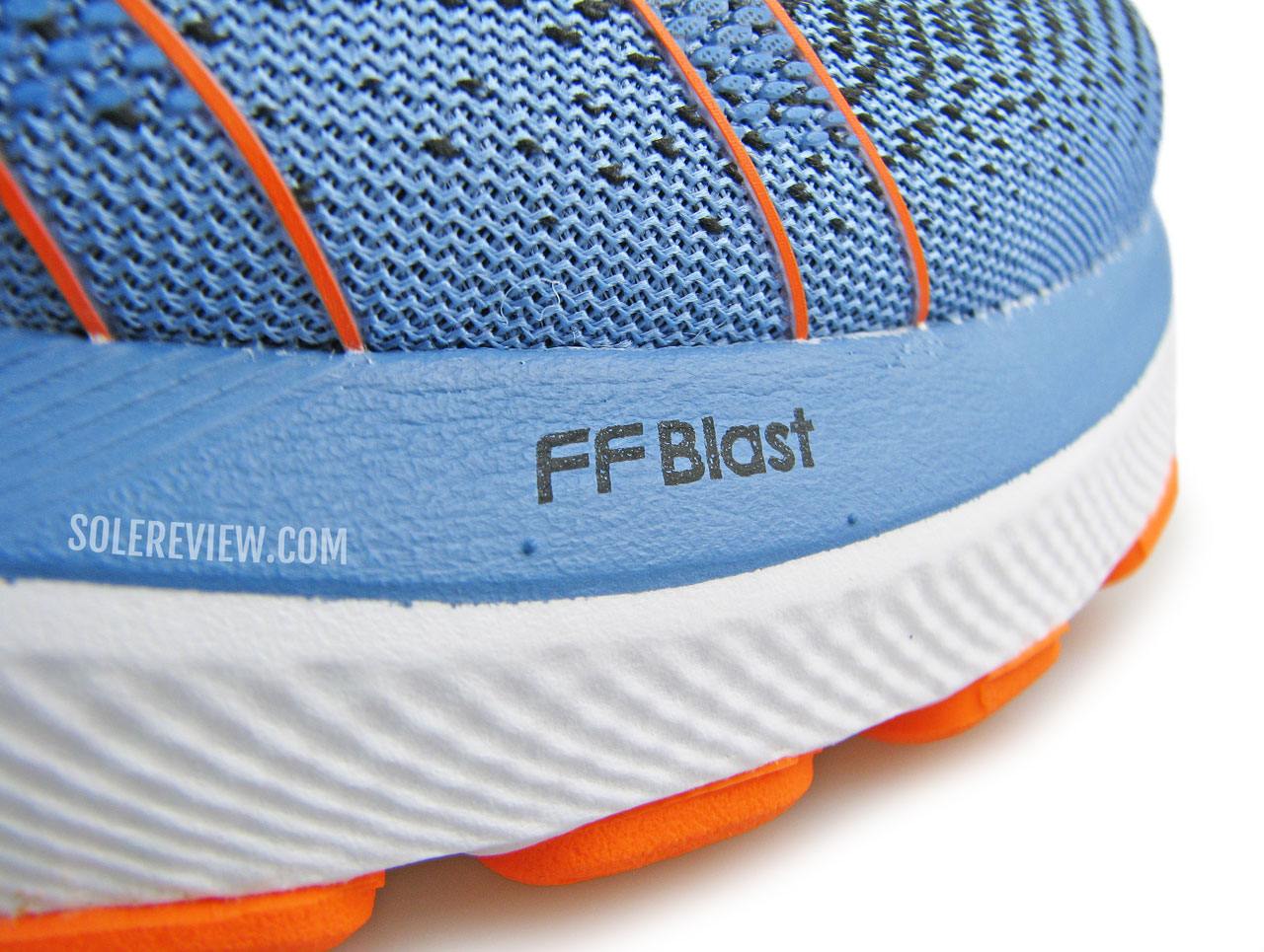 The Flytefoam Blast midsole of the Asics Cumulus 24.