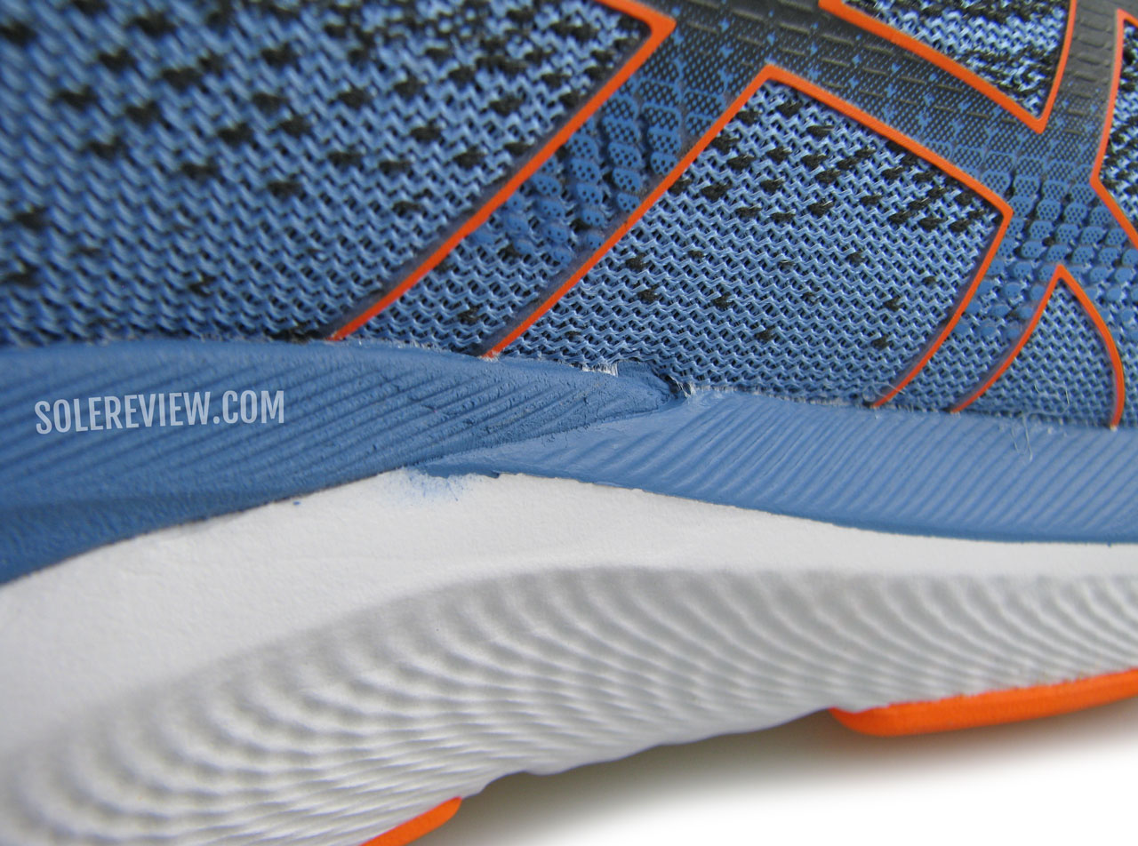 The dual-density midsole of the Asics Cumulus 24.