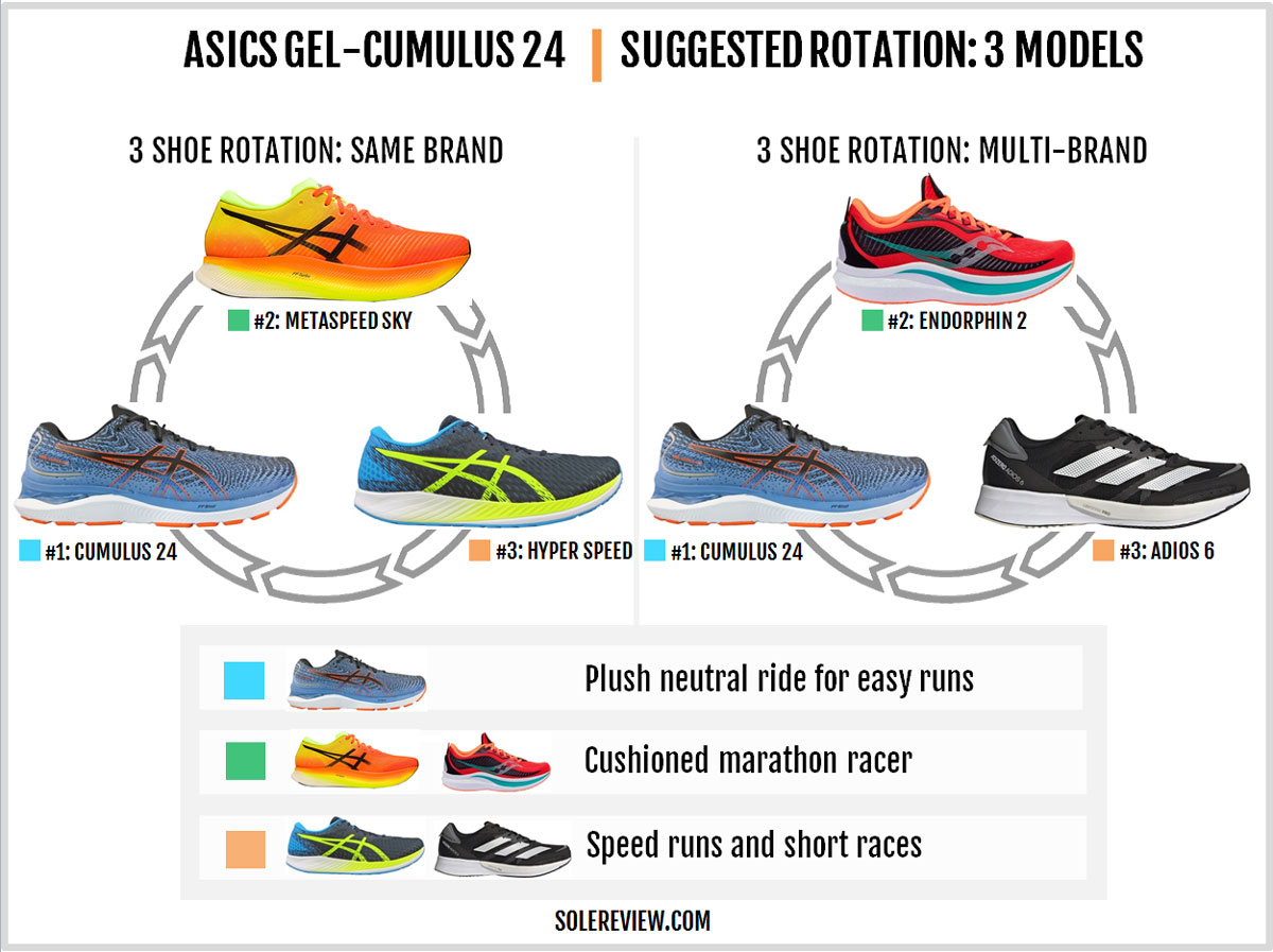 Which shoes to rotate with the Asics Gel-Cumulus 24?