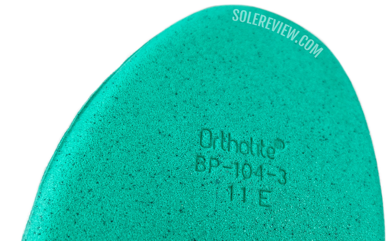 The Ortholite insole of the Brooks Glycerin 20.