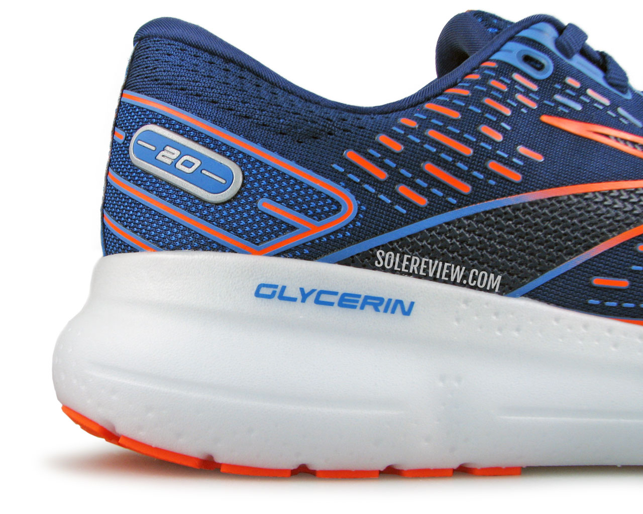 The heel bevel of the Brooks Glycerin 20.