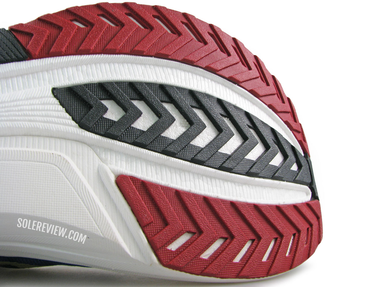 The forefoot outsole of the Saucony Tempus.