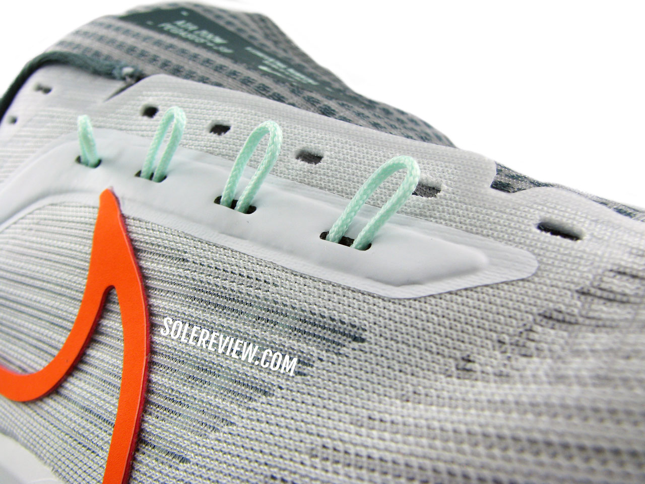 The Flywire lacing of the Nike Pegasus 39.