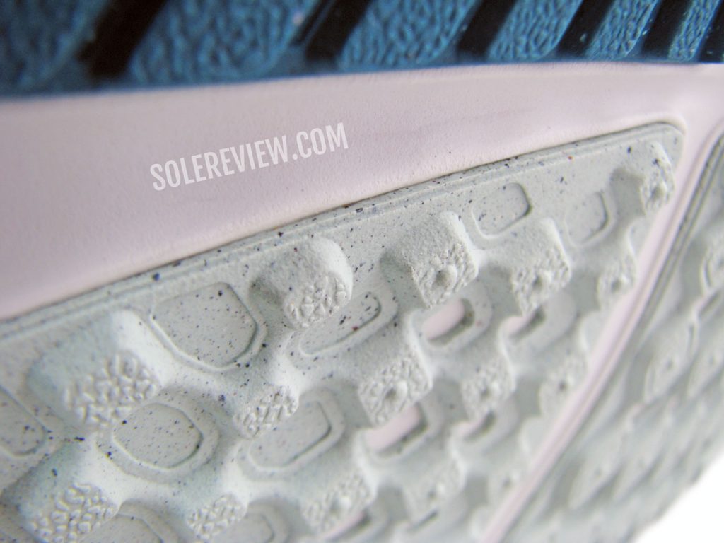 The recycled outsole rubber of the Nike Pegasus 39.