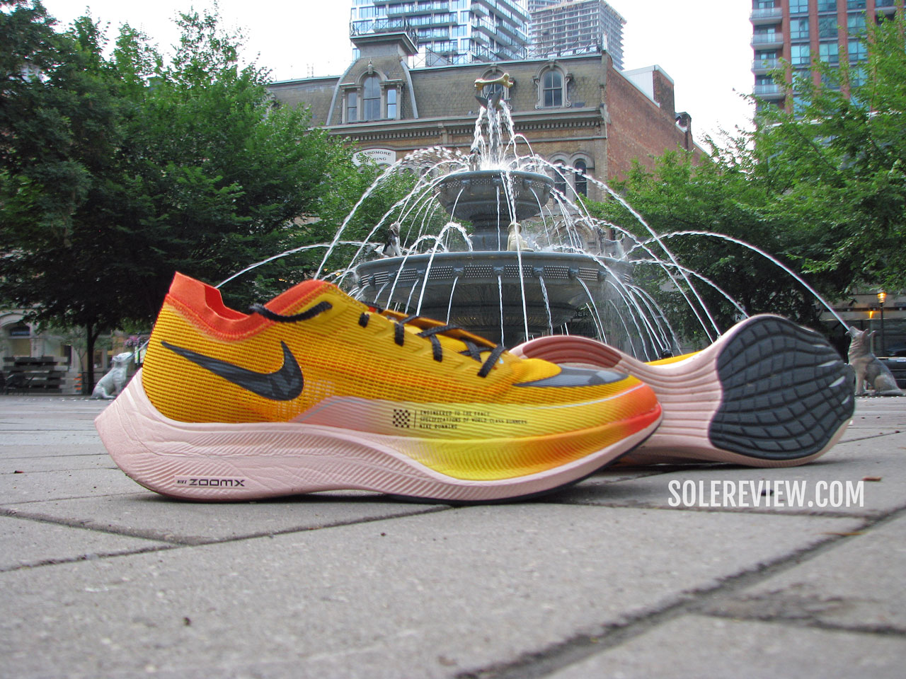 Nike Vaporfly Next% 2 in a park.