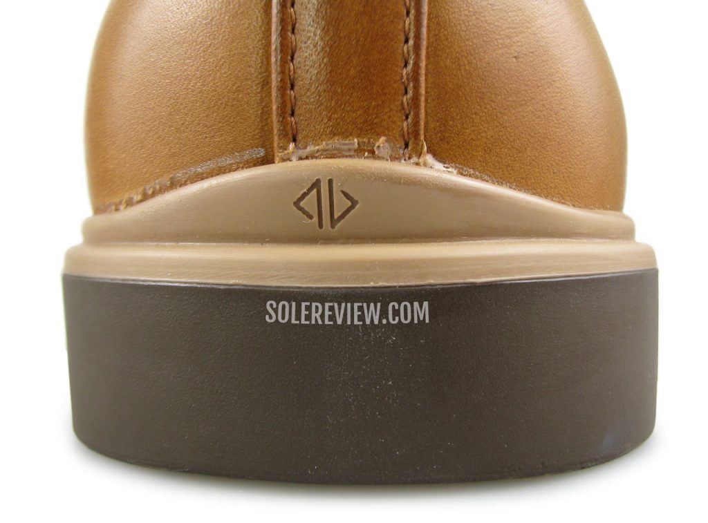 The heel view of the Amberjack Original dress shoe.