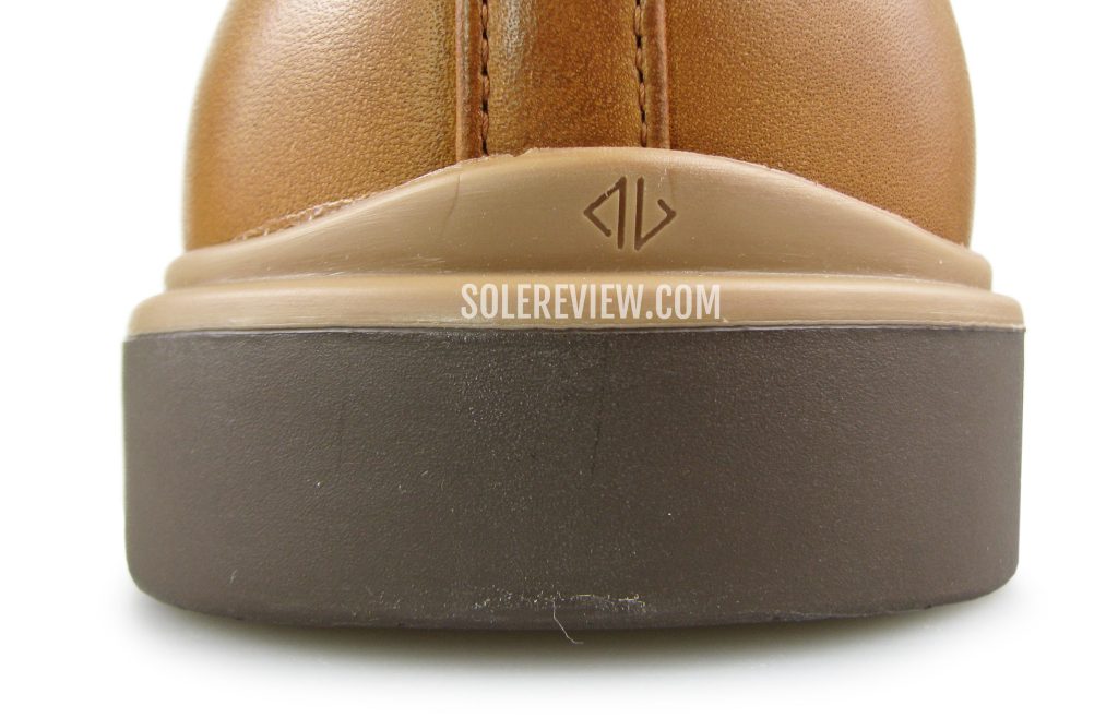 The heel view of the Amberjack Original dress shoe.