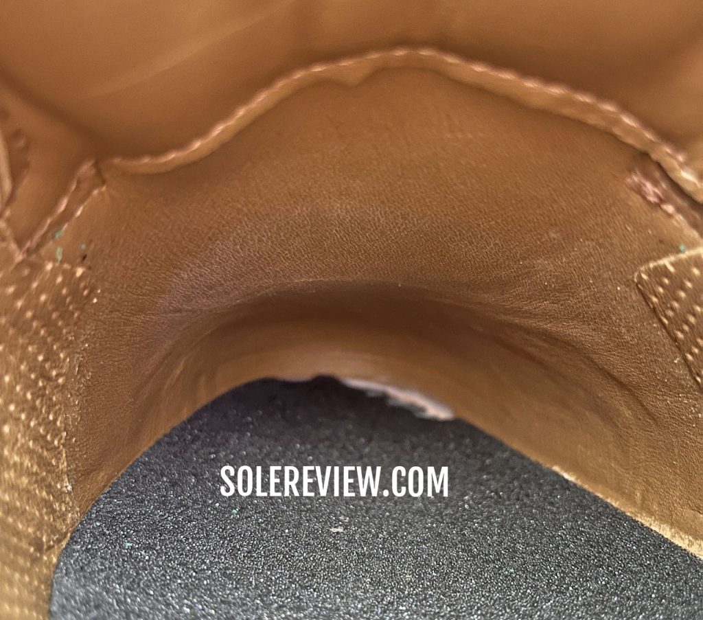 The interior lining of the Amberjack Original dress shoe.