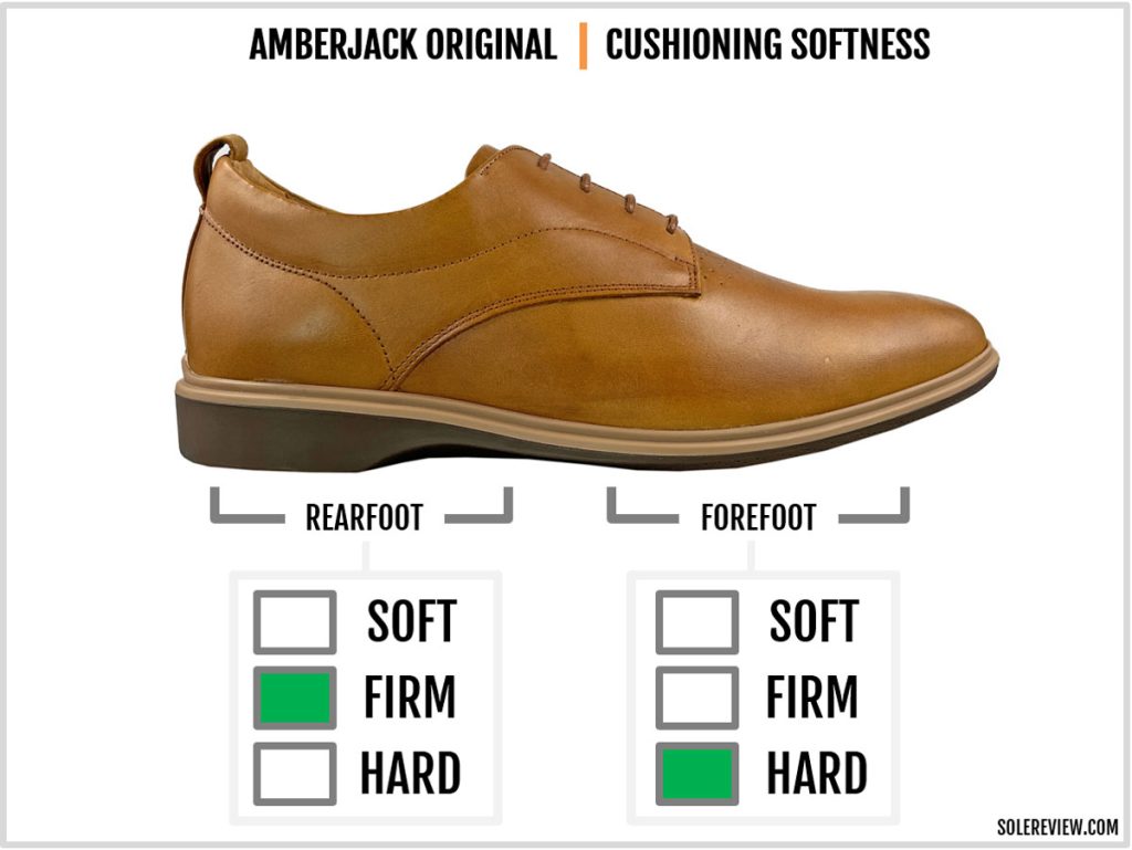 The cushioning softness of the Amberjack dress shoe.