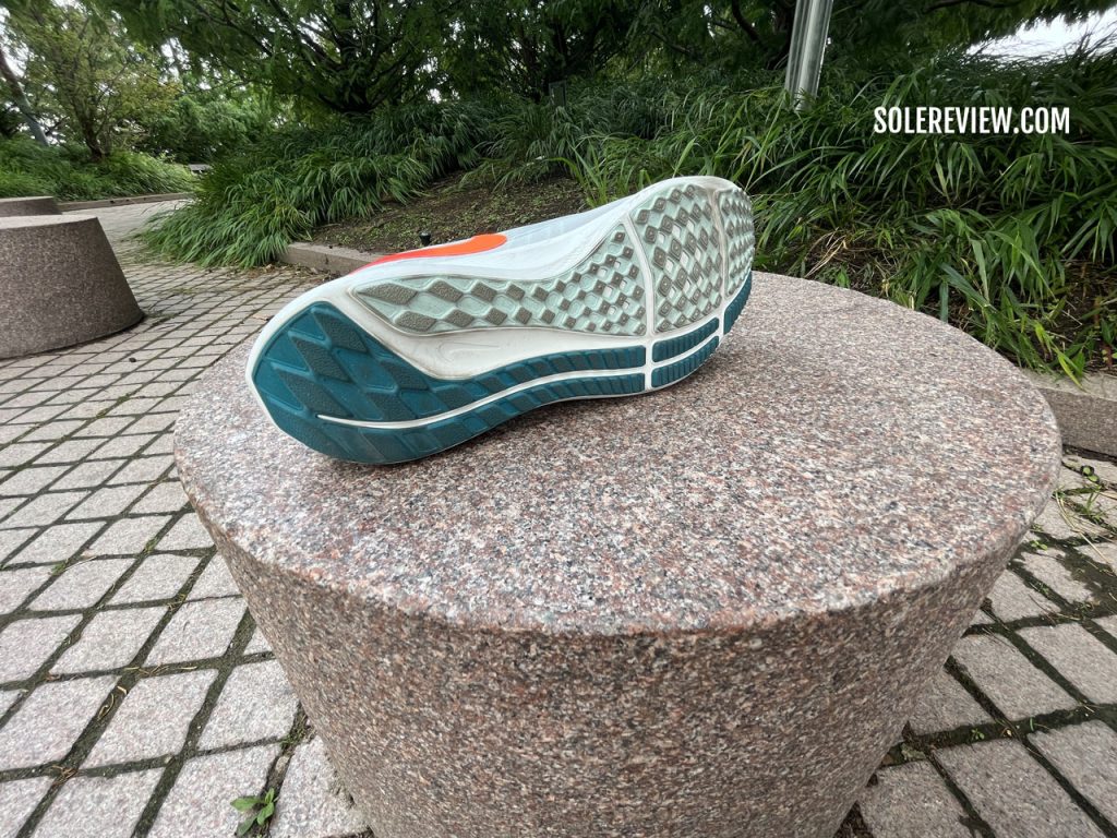 The Nike Air Zoom Pegasus 39 in a park.