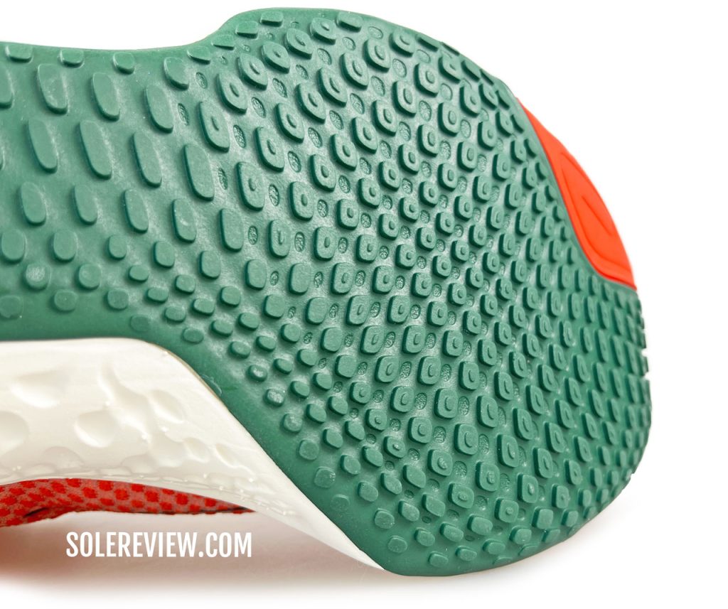 The waffle outsole lugs of the Nike ZoomX Invincible Run Flyknit 2.