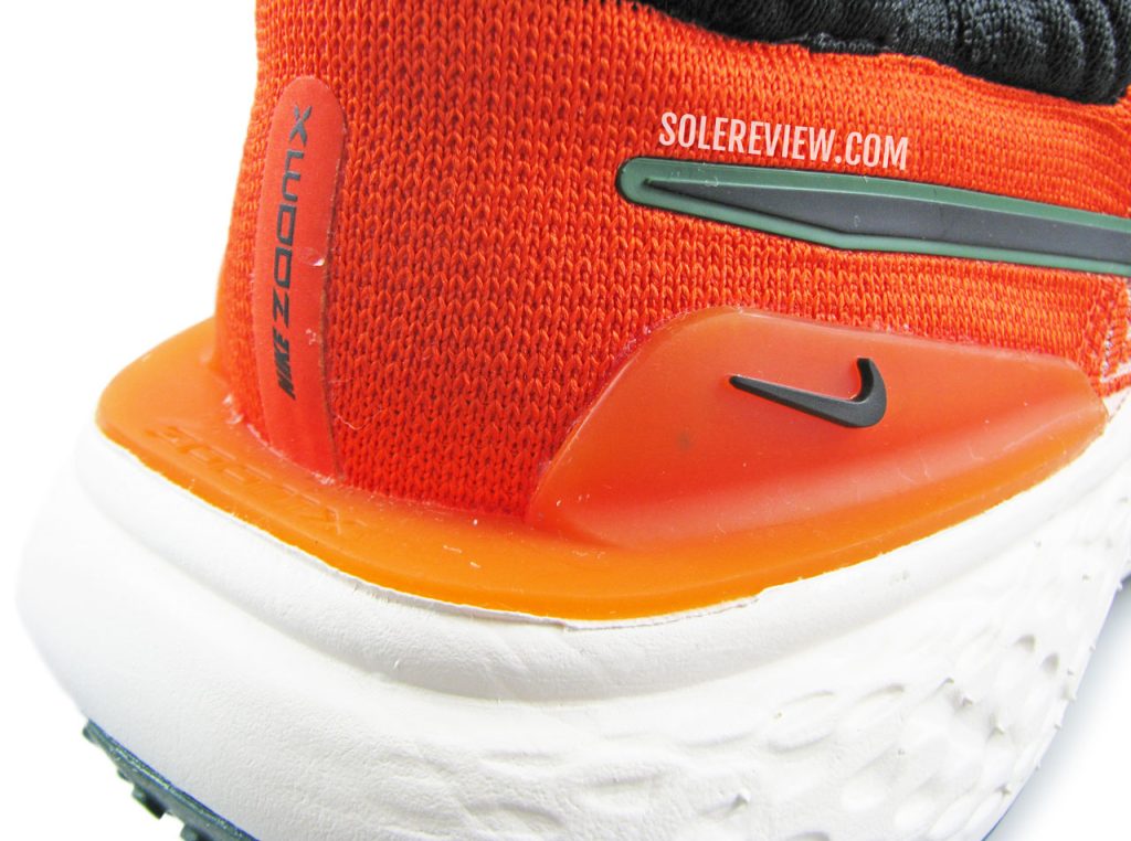 The plastic heel clip of the Nike ZoomX Invincible Run Flyknit 2.