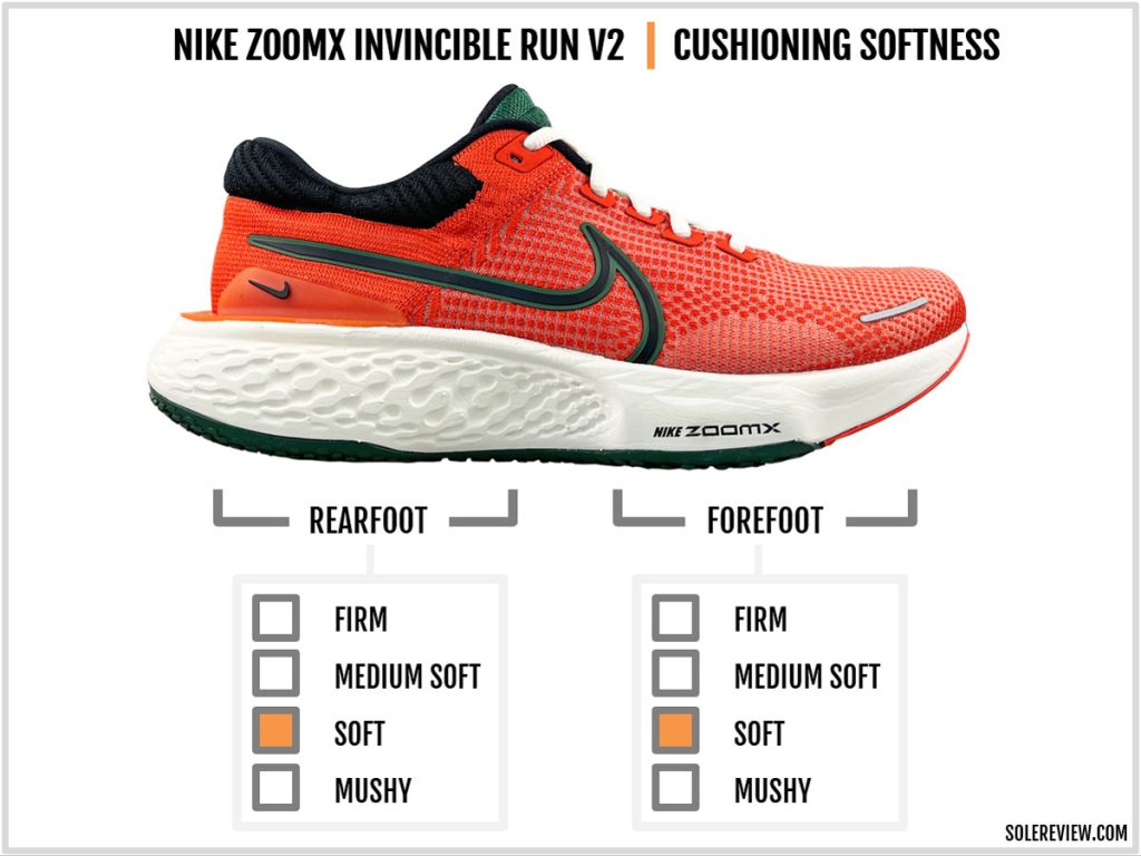 The cushioning softness of the Nike ZoomX Invincible Run Flyknit 2.