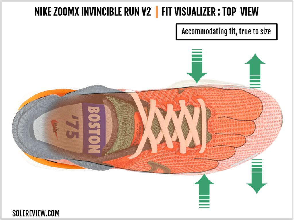 The upper fit of the Nike ZoomX Invincible Run Flyknit 2.