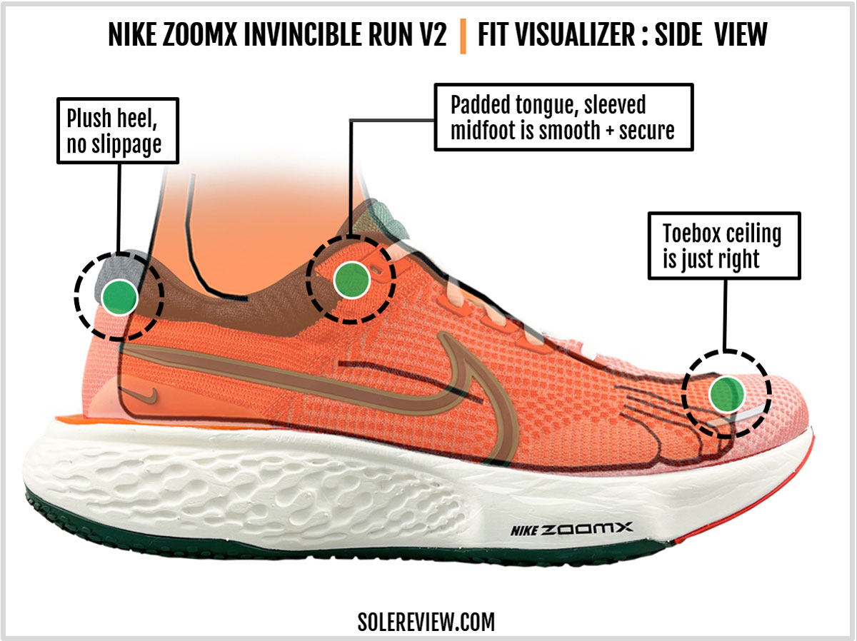 The upper fit of the Nike ZoomX Invincible Run Flyknit 2.