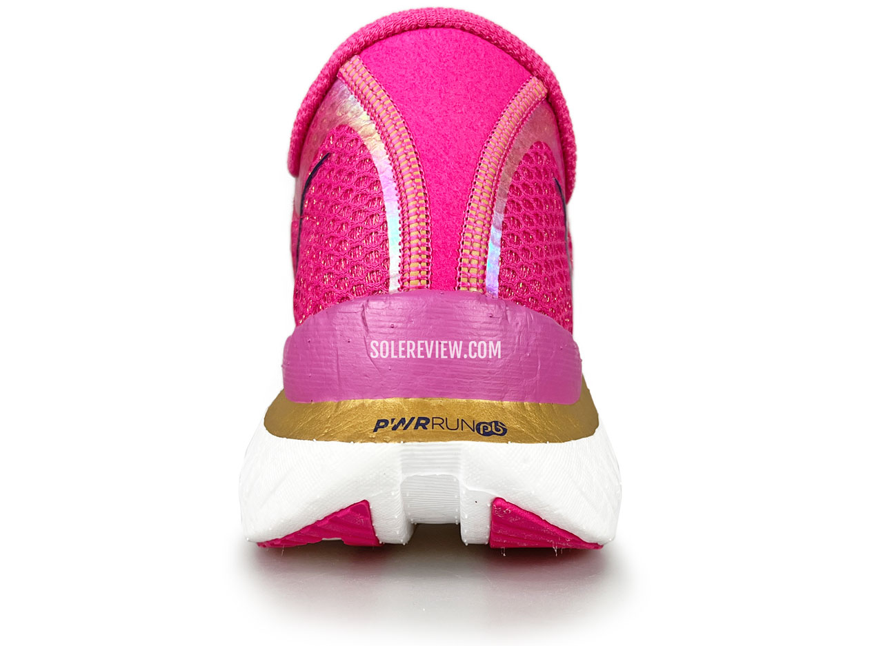 The heel view of the Saucony Endorphin Pro 3.