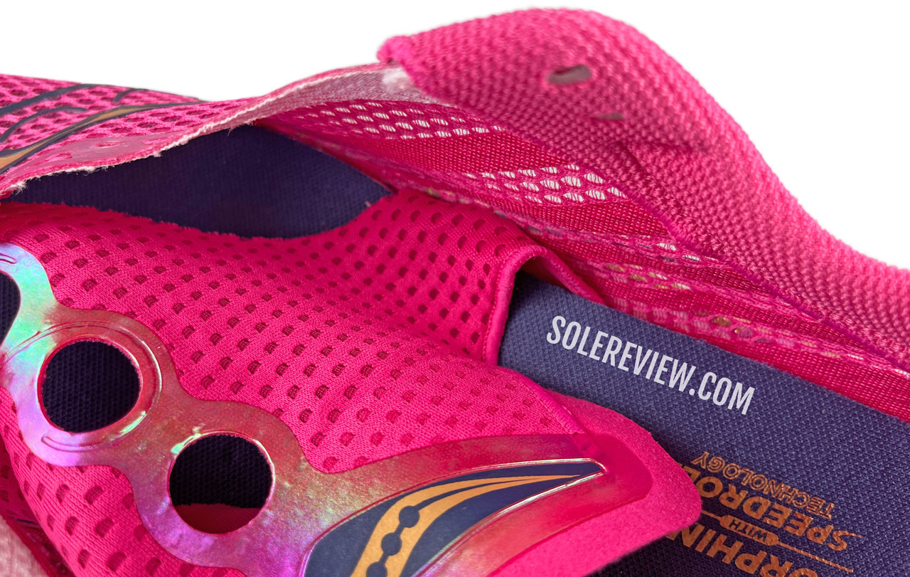 The inner gusset of the Saucony Endorphin Pro 3.