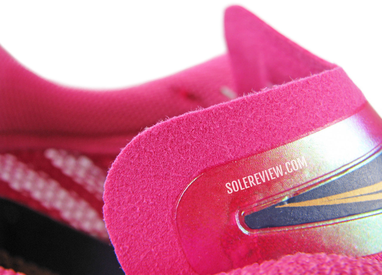 The soft tongue flap of the Saucony Endorphin Pro 3.