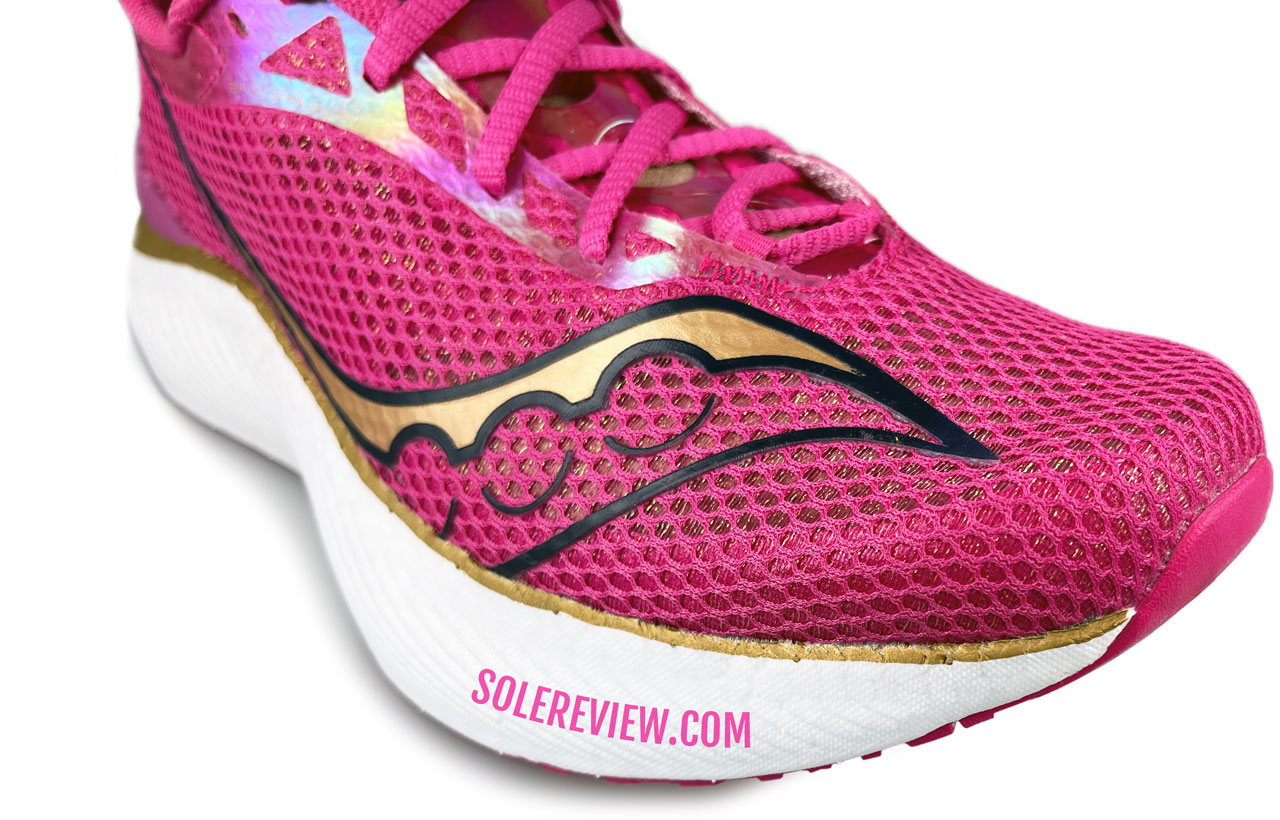 The toe box of the Saucony Endorphin Pro 3.