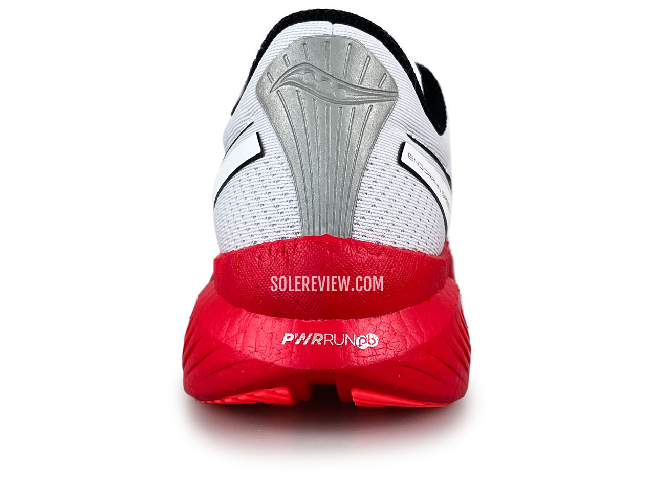 The heel view of the Saucony Endorphin Speed 3.