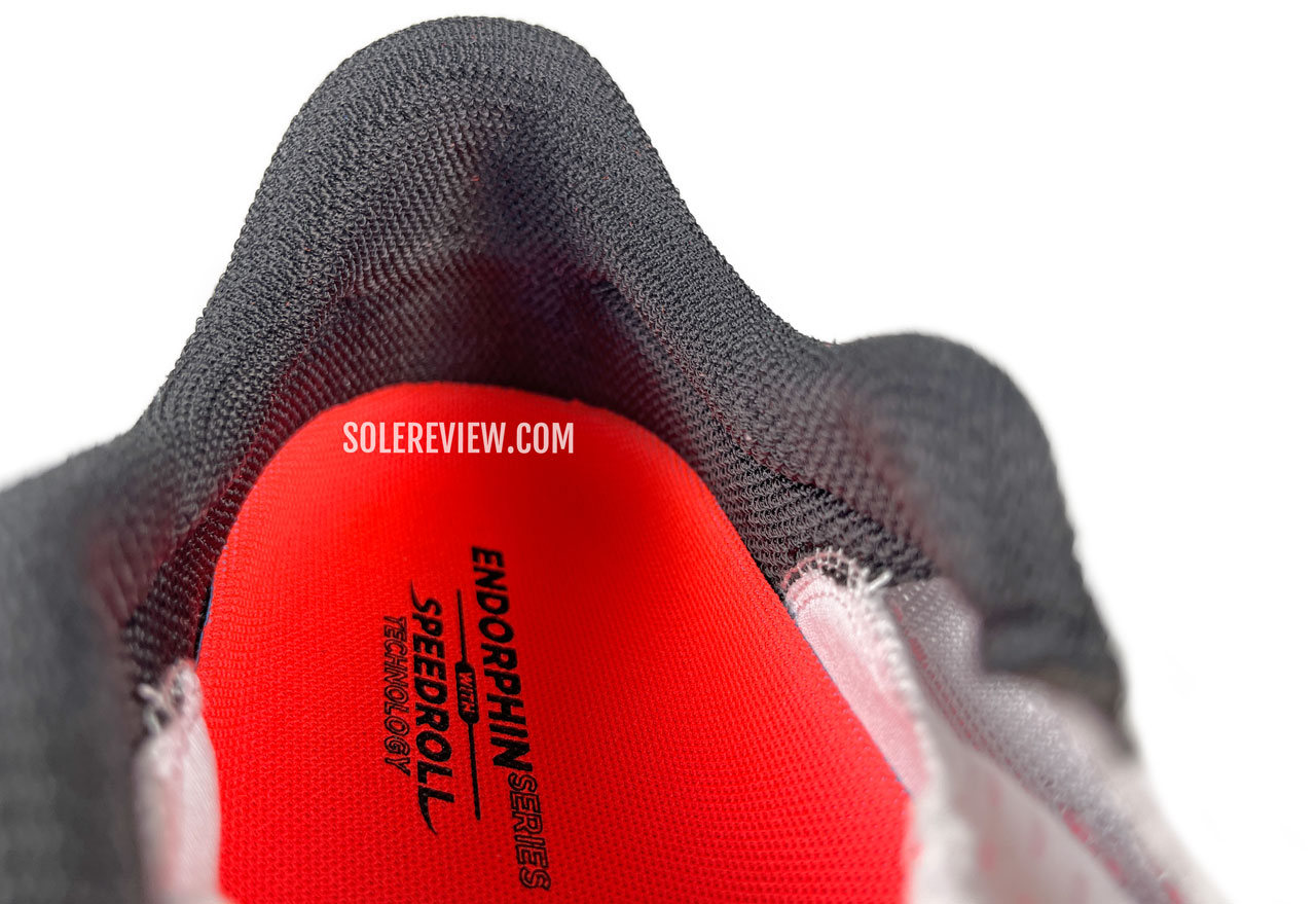 The heel collar of the Saucony Endorphin Speed 3.