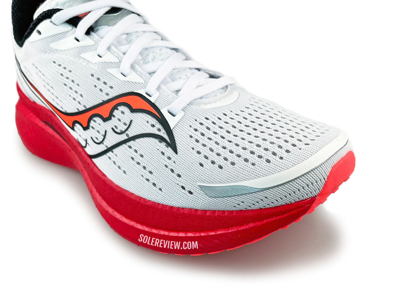 The toe box of the Saucony Endorphin Speed 3.