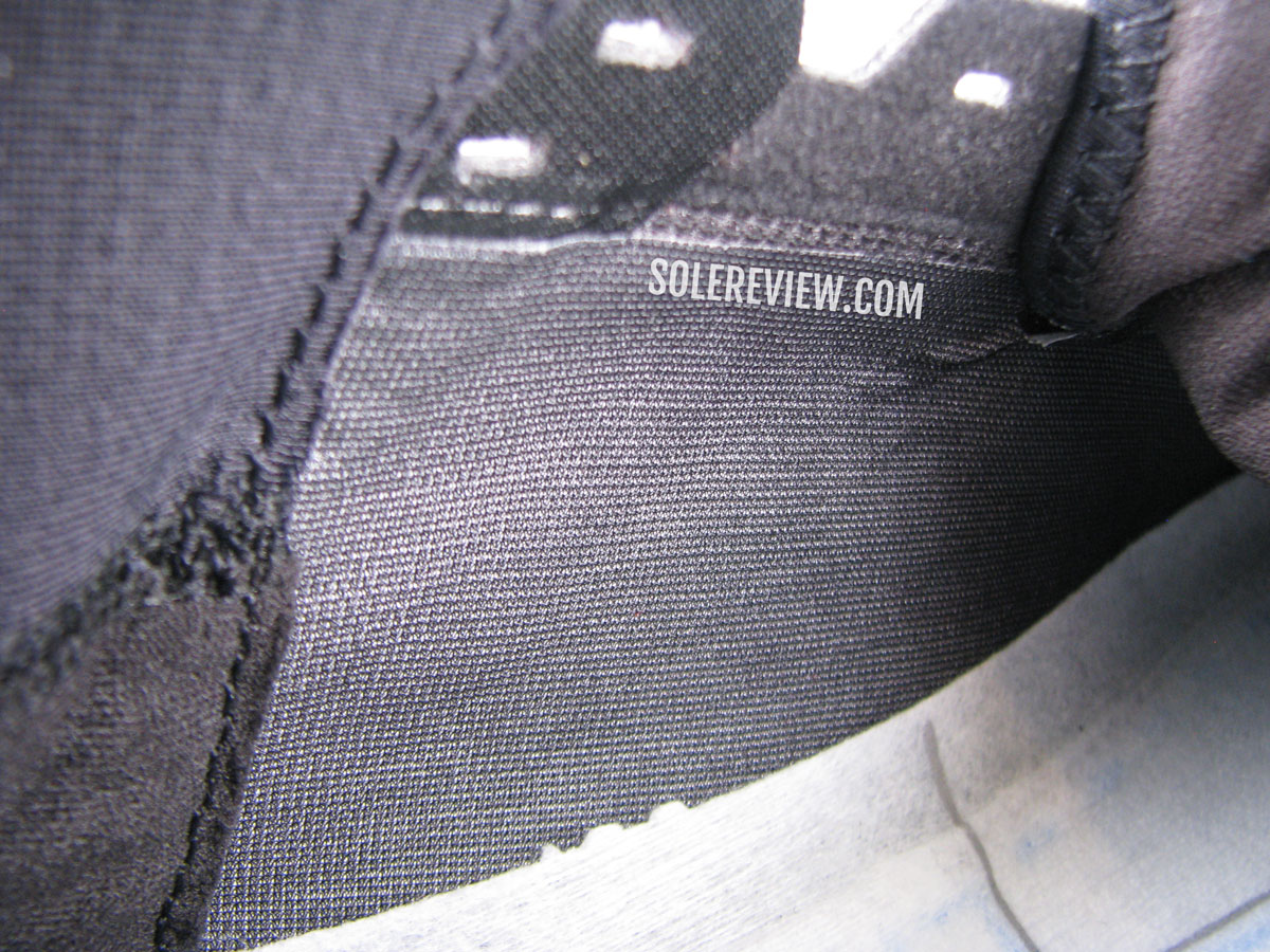 The inner lining of the Nike Pegasus Trail 4 Gore-Tex.